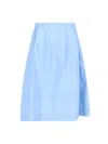Marni Structured Pastel Blue Midi Skirt With Seam Detailing In Blue