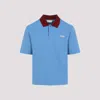 Marni Polo In Piquet Blu Con Colletto A Contrasto