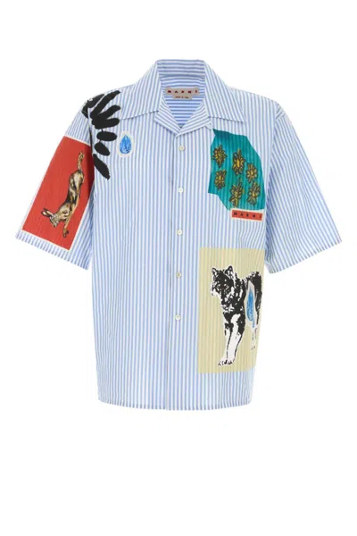 Marni Sky Blue Patch Work Shirt