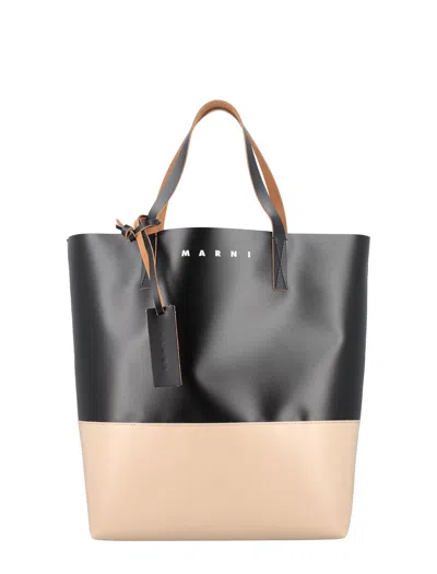 Marni Tribeca Shopping Bag In Black_cork