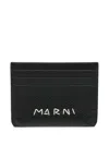 Marni Textured Wallet With Subtle Branding In Black