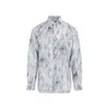 Marni Patterned Shirt With Collar And Pocket In Grey