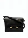 Marni Sleek Rectangular Black Crossbody Bag With Gold-tone Metal Closure In Black
