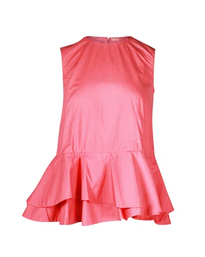 Marni Sleeveless Asymmetric Peplum Top In Pink Cotton