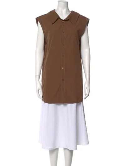 Pre-owned Marni Sleeveless Blouse In Brown