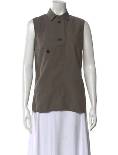 Pre-owned Marni Sleeveless Button-up Top In Gray