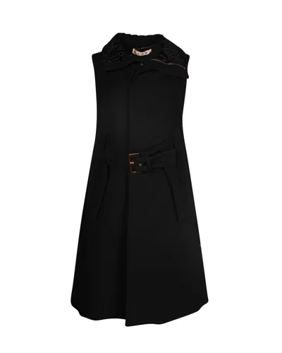 Marni Sleeveless Coat In Black Wool