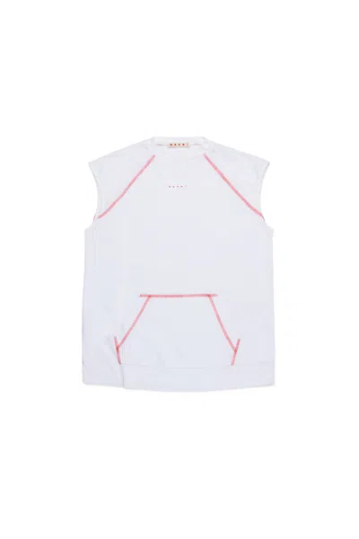 Marni Kids' Copricostume Smanicato Con Tasca In White
