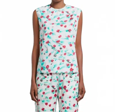 MARNI SLEEVELESS CREWNECK WITH ZIPPER IN LILY WHITE