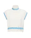 Marni Mending Logo Distressed Boxy Cotton Turtleneck Sweater