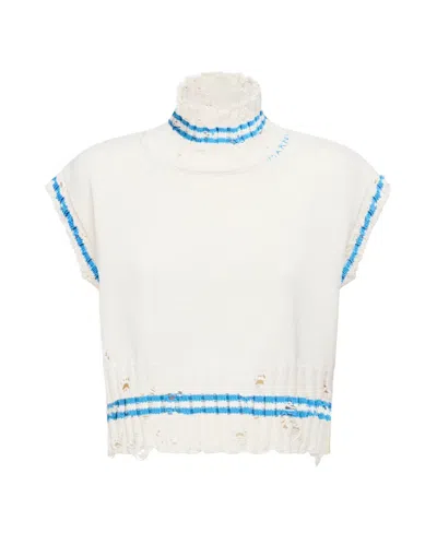 Marni Sleeveless Disheveled Turtleneck Sweater