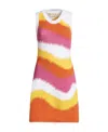 Marni Wavy Crochet Knit Sleeveless Dress In Multicolor