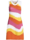 Marni Wavy Crochet Knit Sleeveless Dress In Multicolour