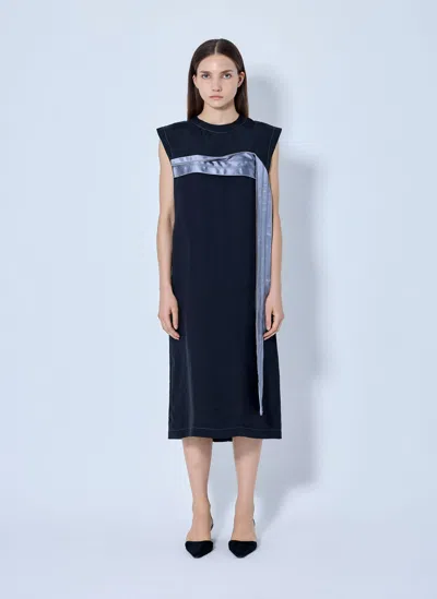Marni Sleeveless Midi Dress With Satin Detail In Blue