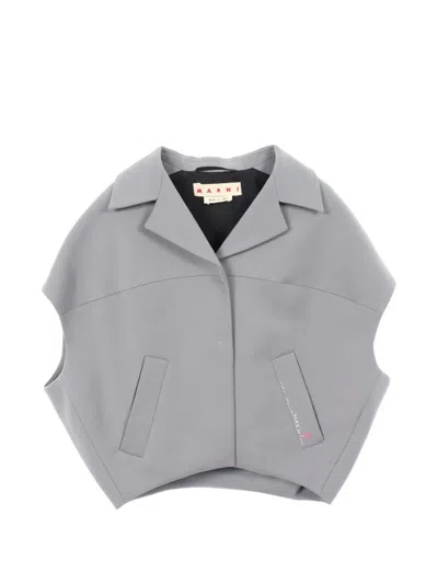 Pre-owned Marni Sleeveless Notched-lapel Jacket In Gray
