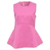 Marni Sleeveless Peplum Top In Pink Cotton In Pink