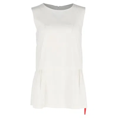 Marni Sleeveless Peplum Top In White Silk