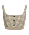 Marni Check Print Virgin Wool Tank Top In Gray