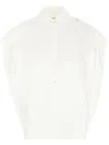 Marni Oversize Sleeveless Shirt Embroidered Detail In White