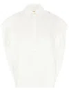 Marni Oversize Sleeveless Shirt Embroidered Detail In White