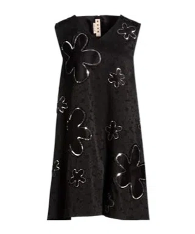 Marni Sleeveless Printed Dress In Black