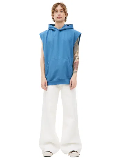 Marni Sleeveless Printed Hoodie In Blue