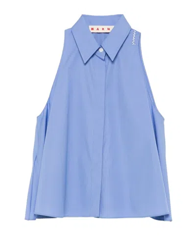 Marni Sleeveless Shirt In Blue