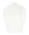 Marni Oversize Sleeveless Shirt Embroidered Detail In White