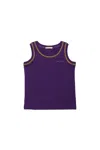 Marni Sleeveless T-shirt With Contrasting Seams In Violet