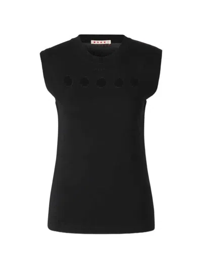 Marni Sleeveless Tank Top With Cut-outs In Black