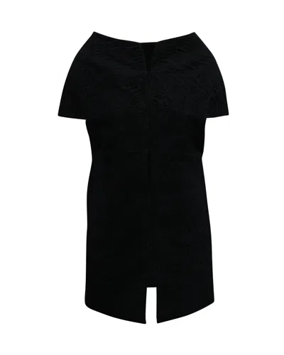 Marni Sleeveless Textured Coat In Navy Blue Wool