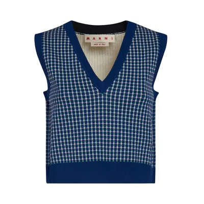 Pre-owned Marni Sleeveless V Neck Sweater 'multicolor' | Blue | Women's Size 40
