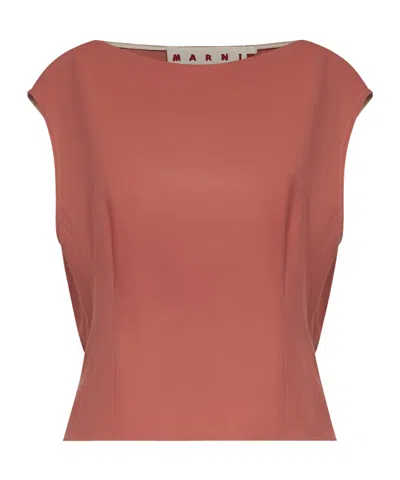 Marni Sleeveless Vest In Brown
