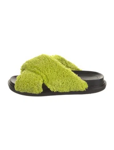 Pre-owned Marni Slides In Green