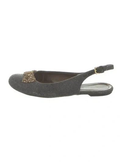 Pre-owned Marni Slingback Flats In Grey