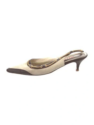 Pre-owned Marni Slingback Pumps In Brown