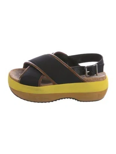 Pre-owned Marni Slingback Sandals In Black