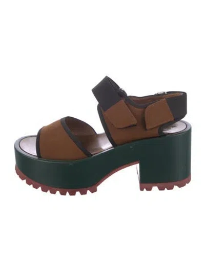 Pre-owned Marni Slingback Sandals In Green