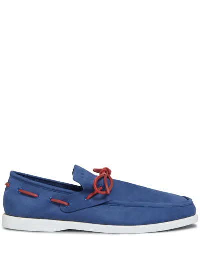 Marni Slip-on Leather Loafers In Blue