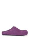 Marni Slip-on Mule Sandals In Textured Calf Hair In Purple