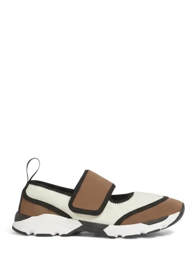 Marni Slip-on Sneakers With Wide Strap And Chunky Sole In Multi
