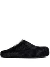 Marni Long-hair Calfskin Fussbett Sabot Shoes Black