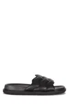 Marni Leather Quilted Strap Slide Sandals In Black