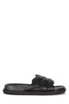 Marni Leather Quilted Strap Slide Sandals In Black