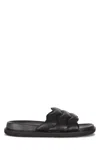 Marni Leather Quilted Strap Slide Sandals In Black