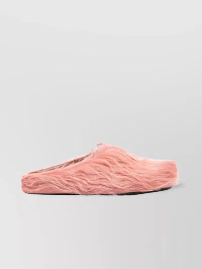 Marni Slippers Calf Hair Faux Fur Texture In Pink