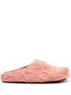 Marni Calf Hair Flat Sole Round Toe Sandals In Pink