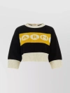 Marni Cropped Jersey With Bold Logo In Multi