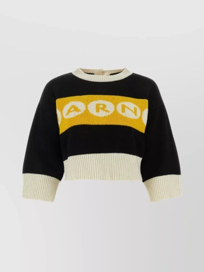 MARNI SLIT HEM WOOL CREW