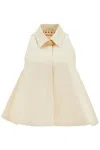 Marni Sleeveless A-line Collared Embroidered Top